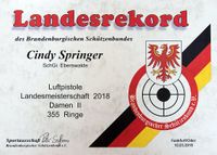 Landesrekord Cindy Springer 2018
